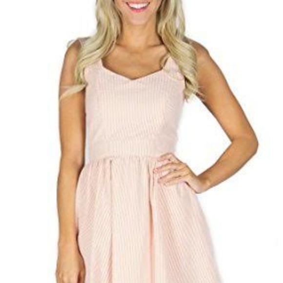 Lauren James Dresses & Skirts - Lauren James Garrison Orange Seersucker Dress